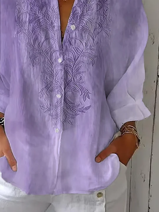 Women's Alzheimer's Floral Print Casual Shirt
