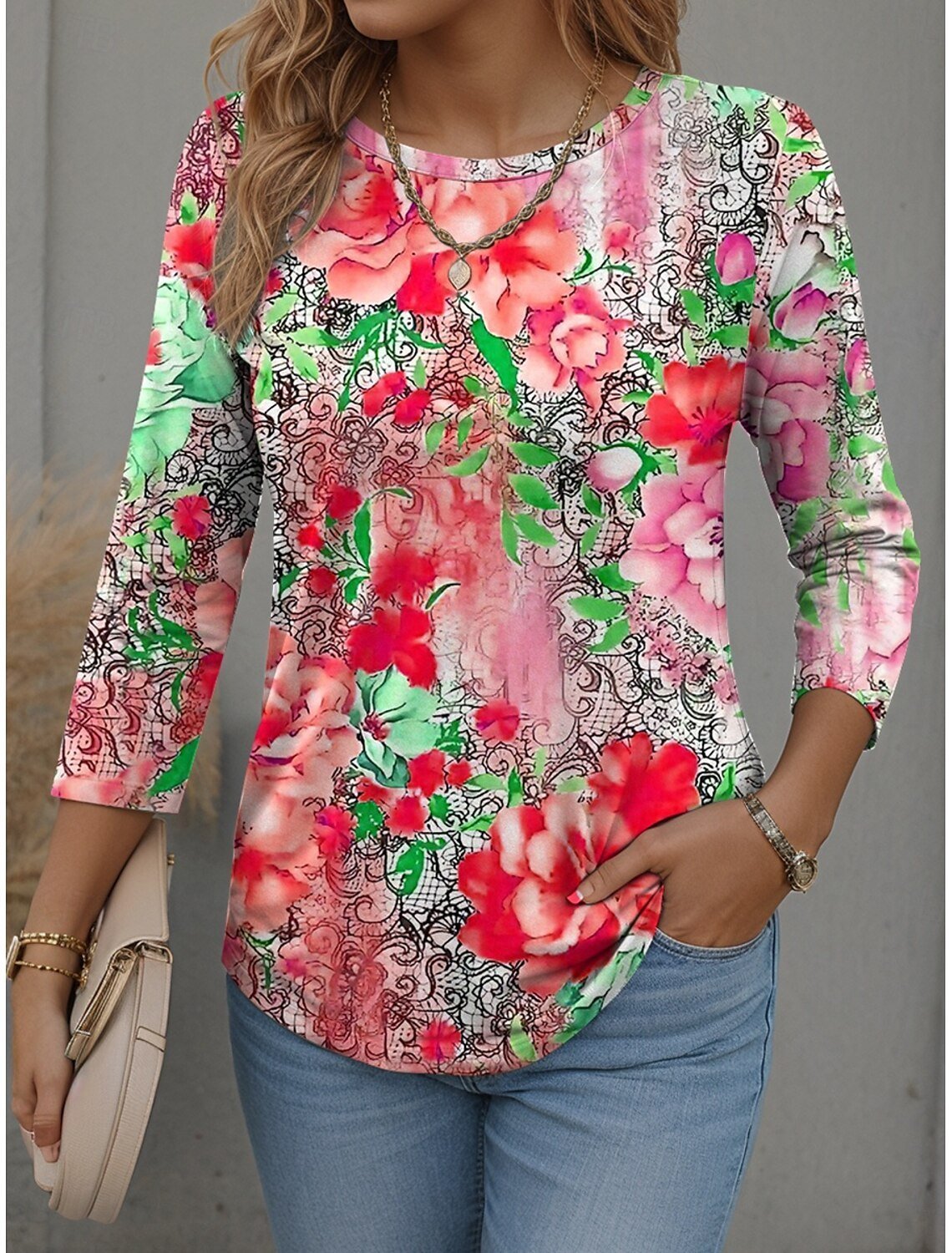 Casual Long Sleeve Round Neck T-Shirt