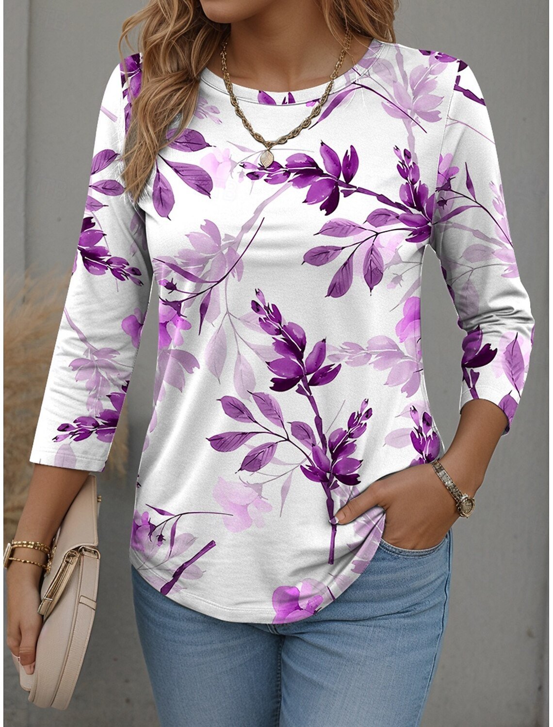 Casual Long Sleeve Round Neck T-Shirt