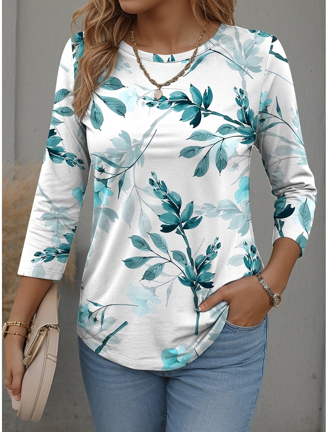 Casual Long Sleeve Round Neck T-Shirt