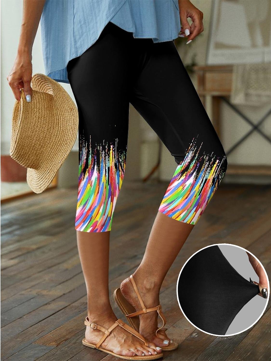 Women's Elegant Resort Vintage Full Length Artistic Gradient Leggings