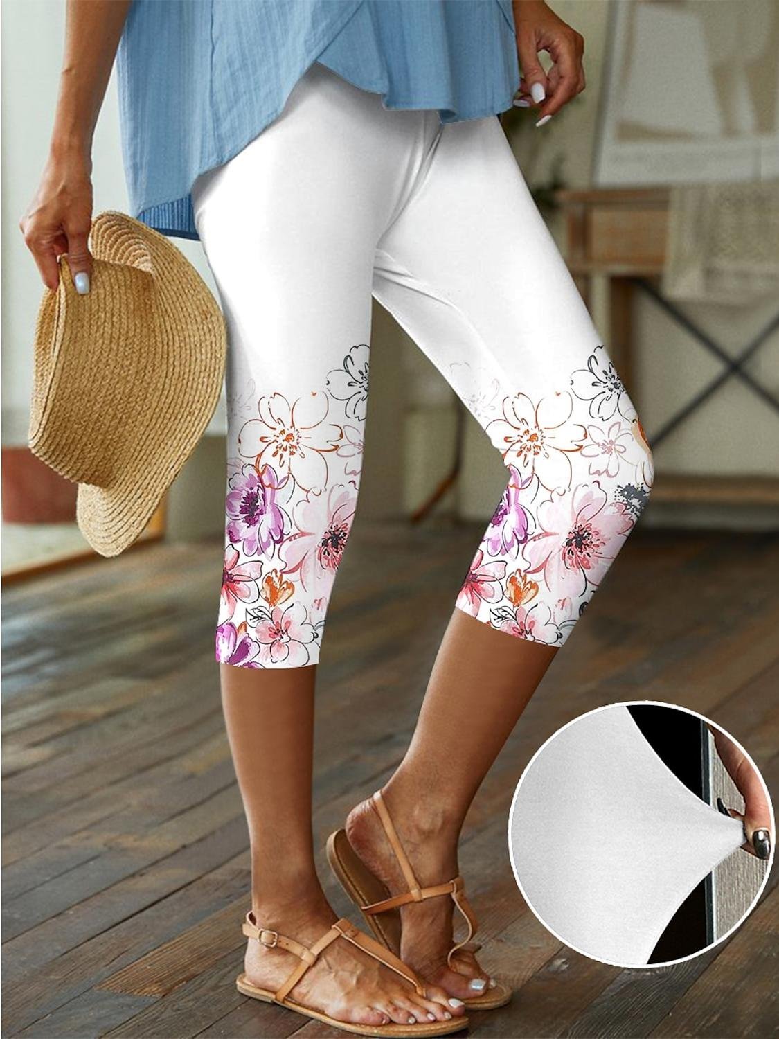 Women's Elegant Resort Vintage Full Length Art Lace Floral Leggings