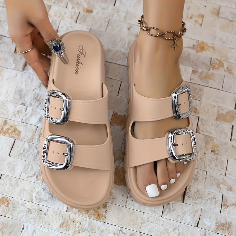 Women's Non Slip Double Beach Slippers Slip Platform