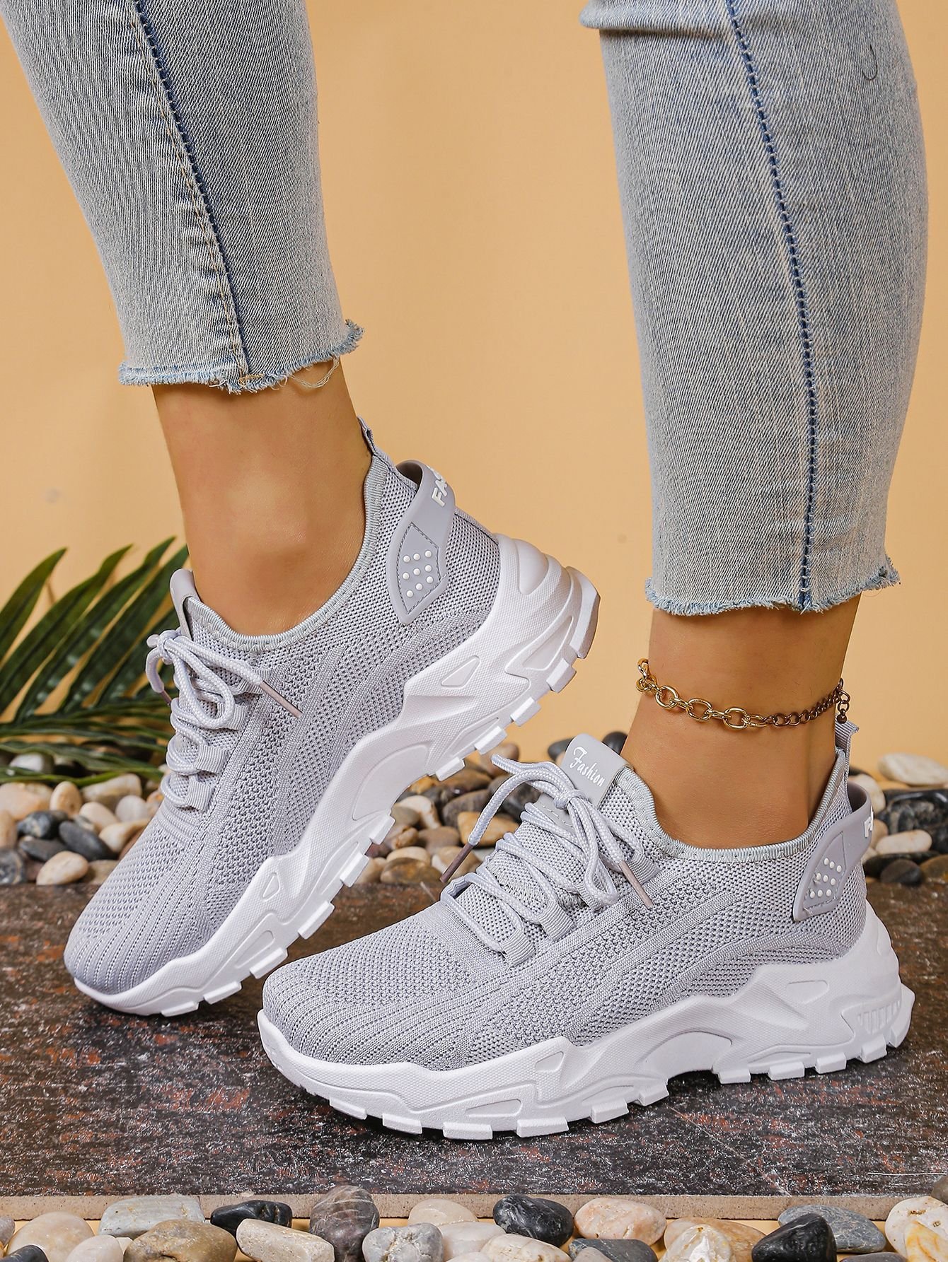All Season Plain Casual Mesh Fabric Regular Shoes