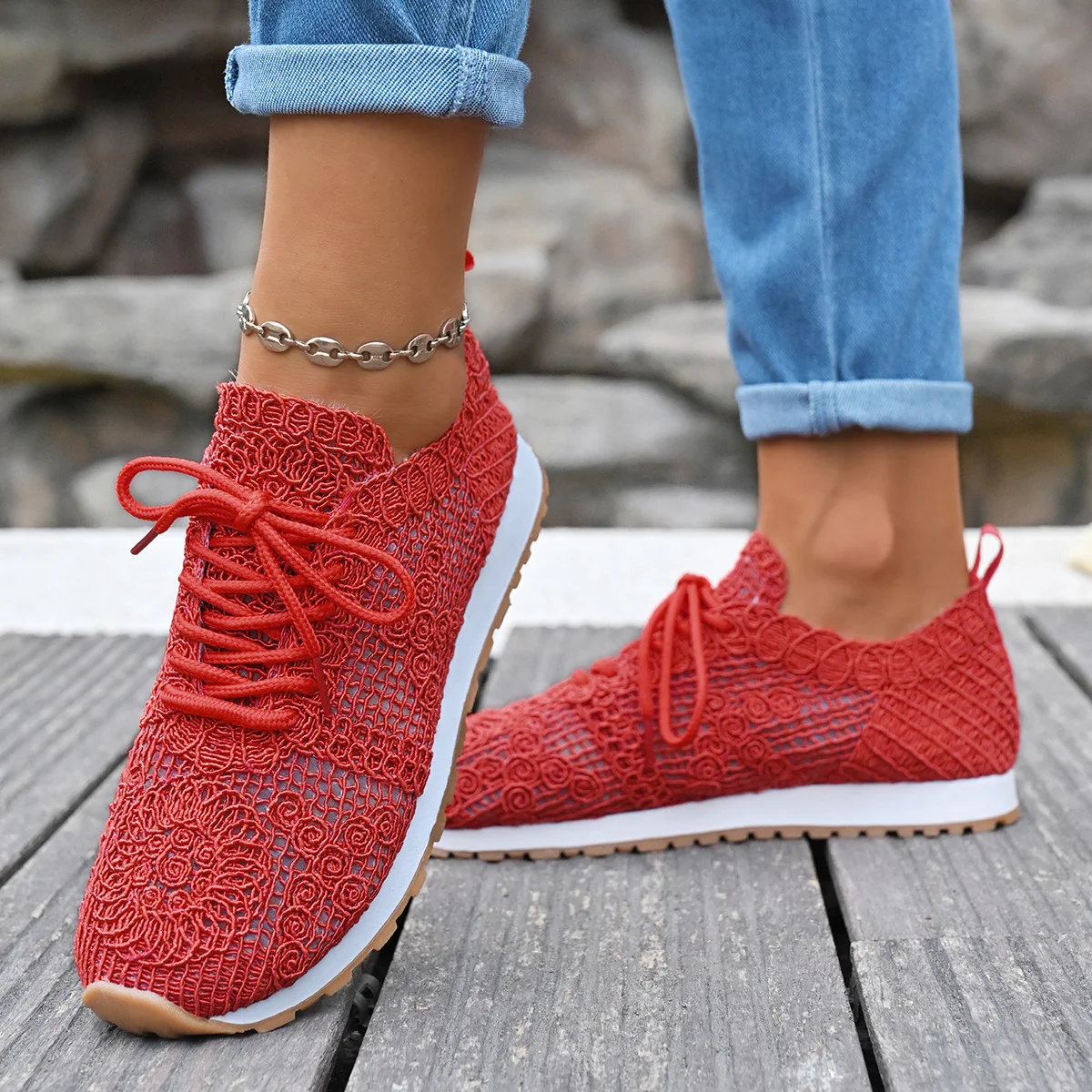 Plain Vintage Cotton Casual Shoes