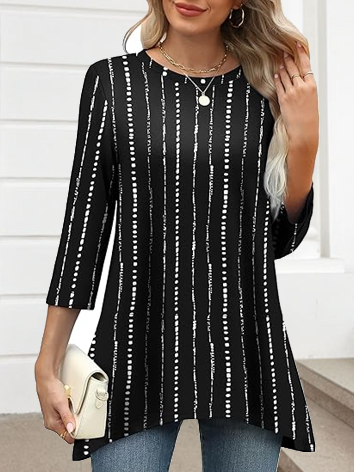Crew Neck Casual Striped Regular Fit T-Shirt