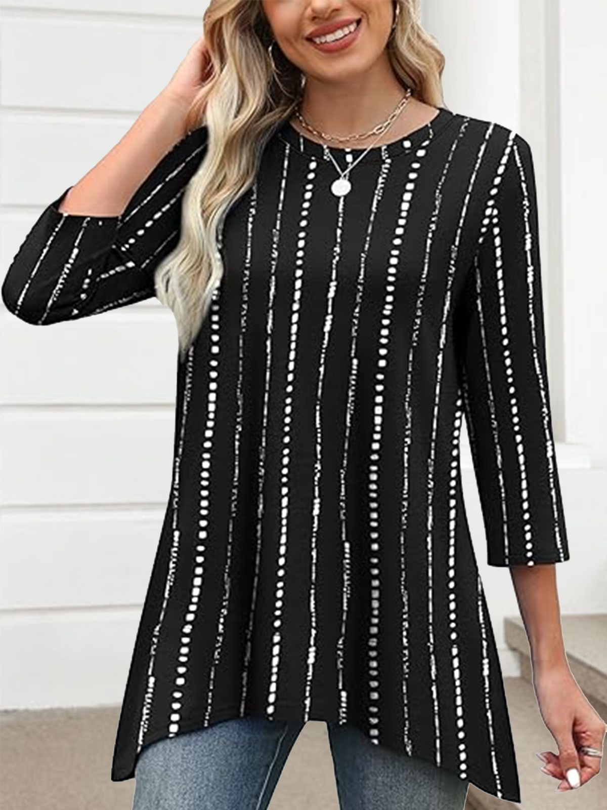 Crew Neck Casual Striped Regular Fit T-Shirt