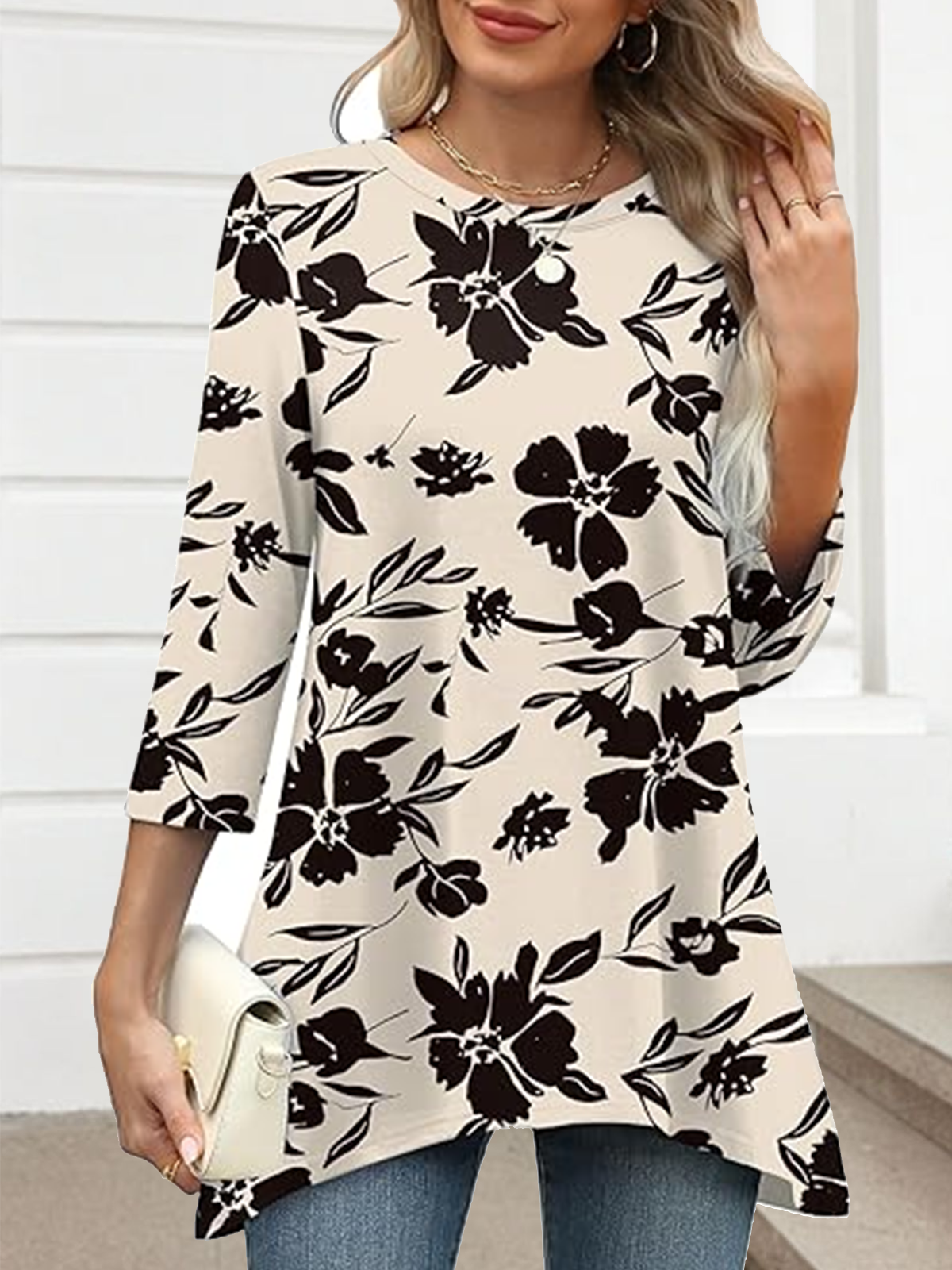 Floral Casual Crew Neck T-Shirt