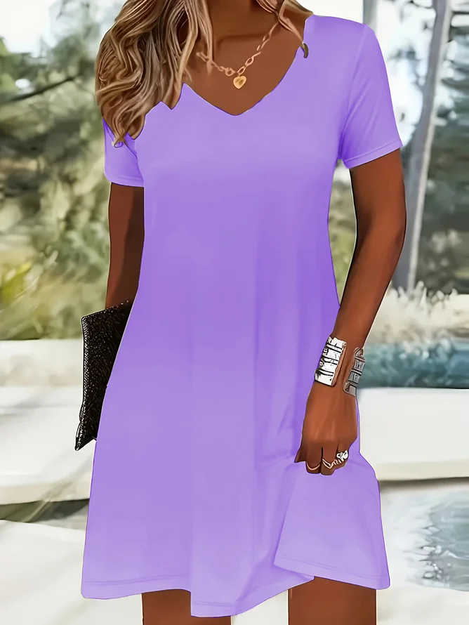 Women's V-Neck Short Sleeve Dress