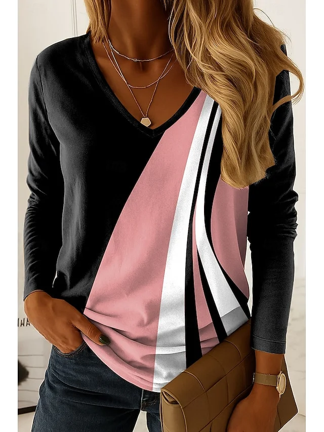 Casual Cotton V Neck T-Shirt