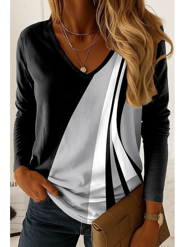 Casual Cotton V Neck T-Shirt