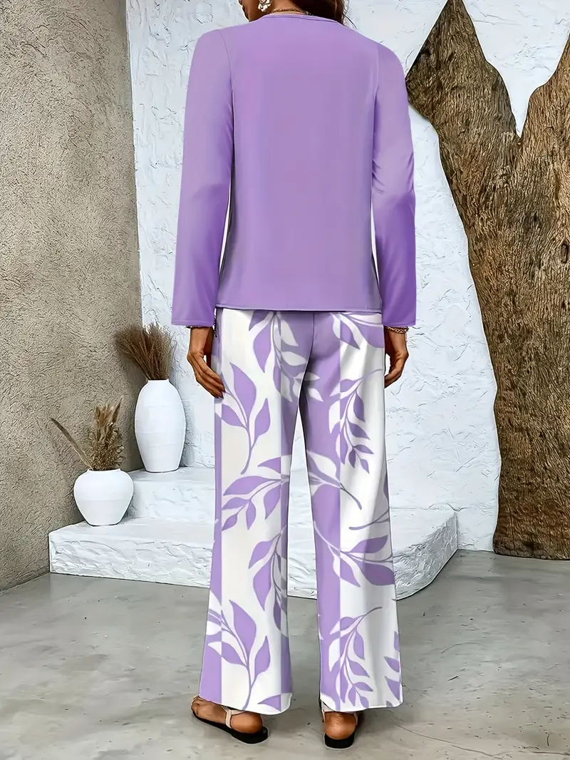 Street Square Neck Loose Geometric Two-Piece Set