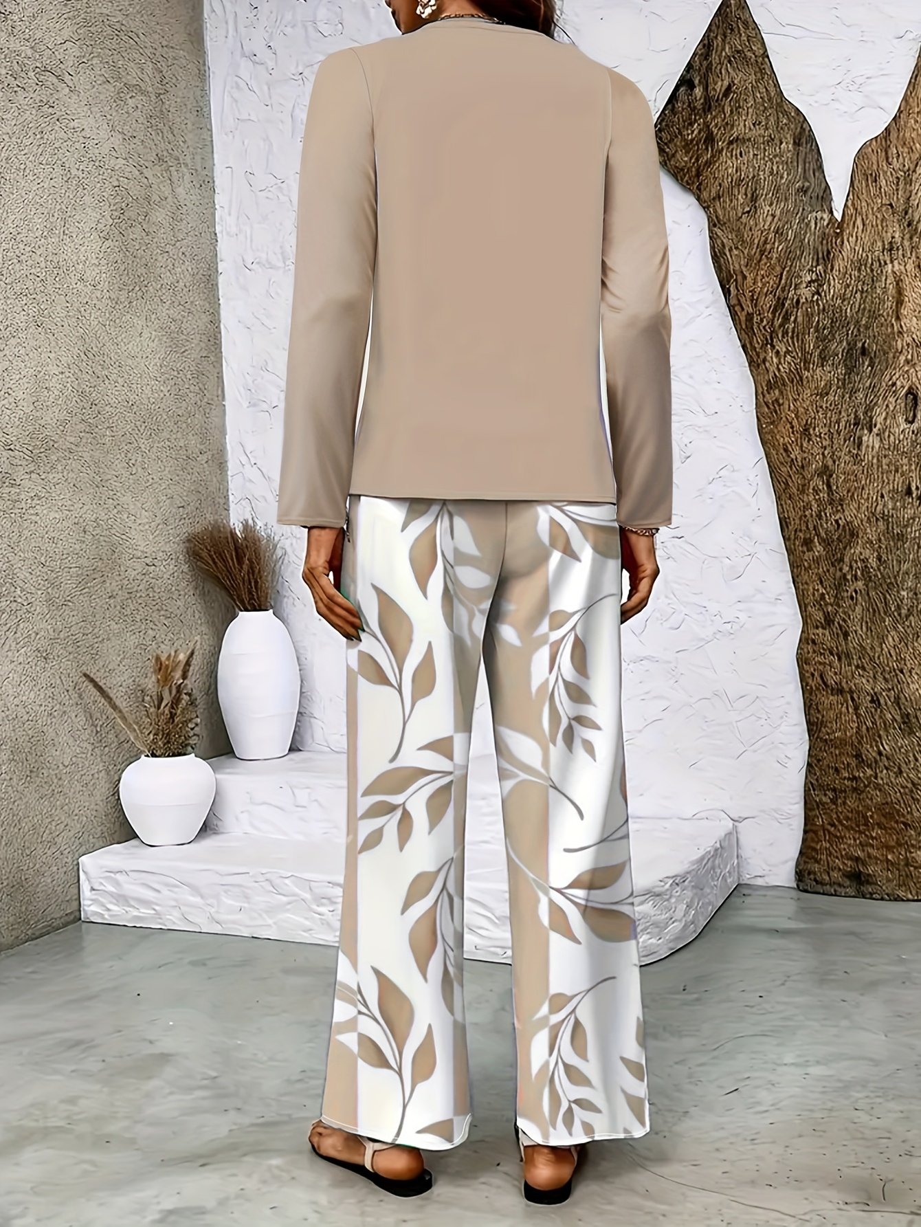 Street Square Neck Loose Geometric Two-Piece Set