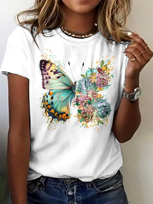 Cotton Regular Fit Animal Casual T-Shirt
