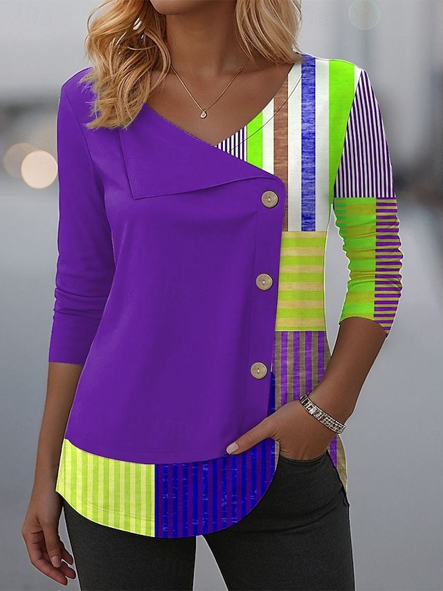 Cotton Colorblock Casual T-Shirt