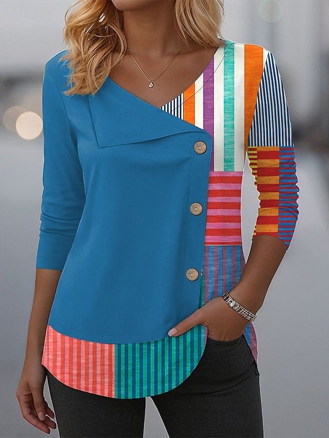 Cotton Colorblock Casual T-Shirt