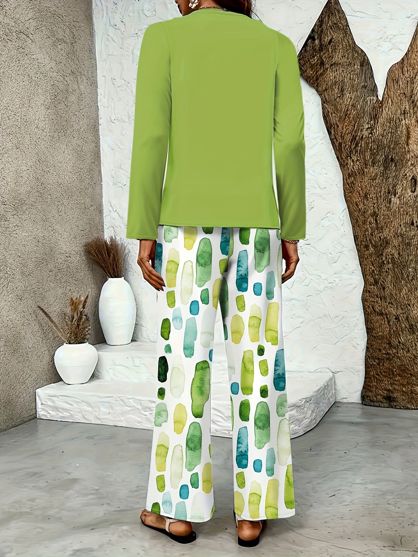 Simple Square Neck Loose Two-Piece Set