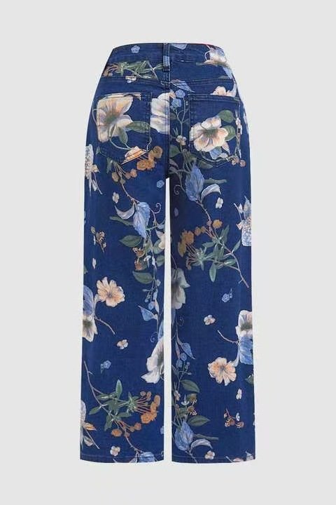 Floral Regular Fit Cotton Street Jeans