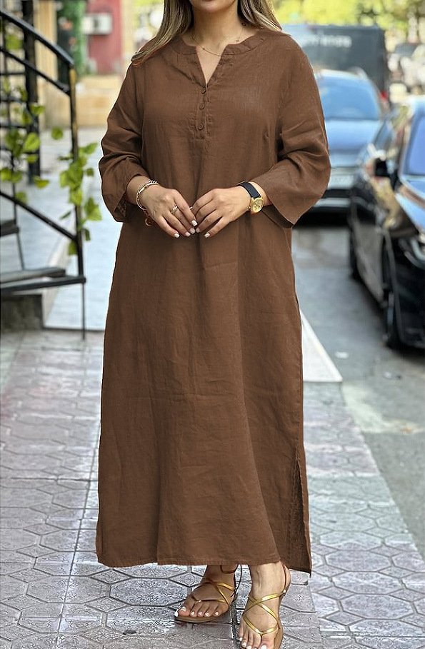 Cotton Casual Plain Regular Fit Dress With No