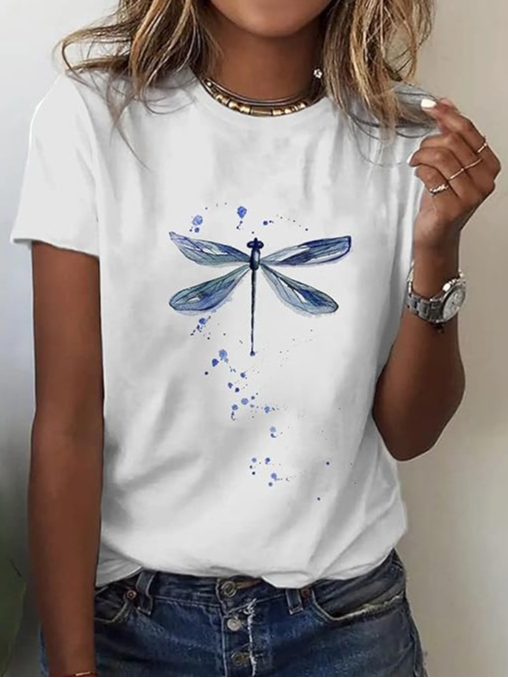 Simple Casual Round Neck Short Sleeve T-Shirt