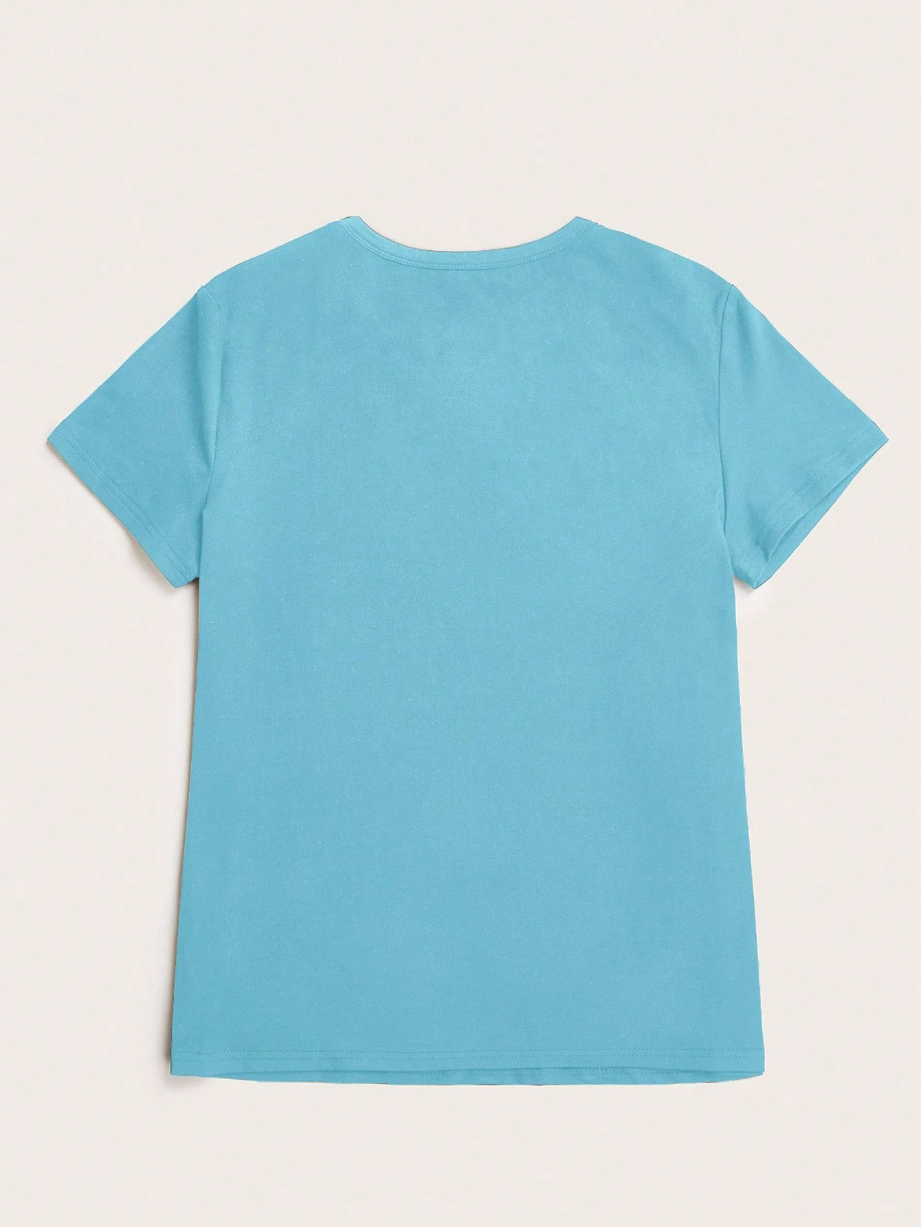 Simple Casual V-Neck Printed Long-Sleeved T-Shirt