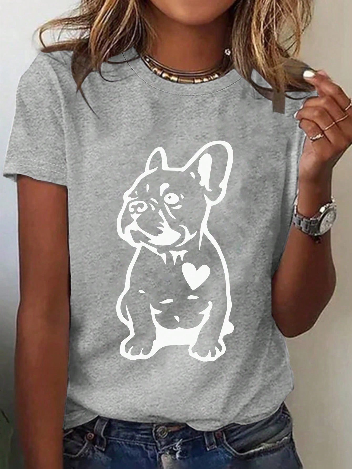 Simple Casual Round Neck Short Sleeve T-Shirt