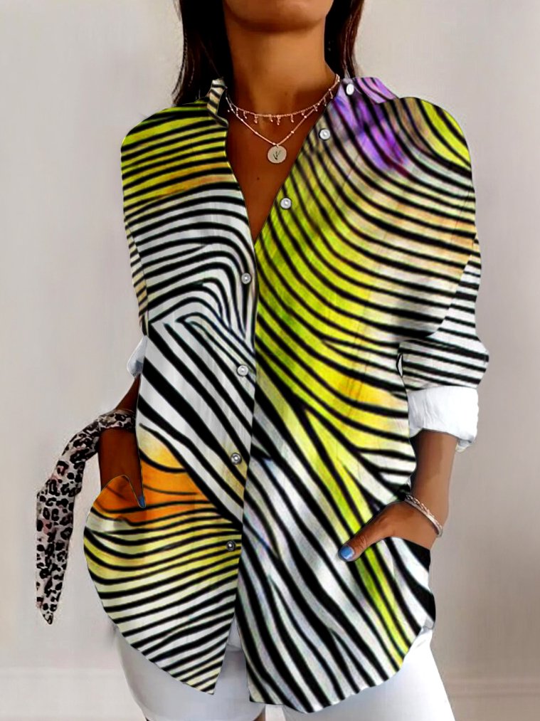 Cotton Geometric Casual Shirt