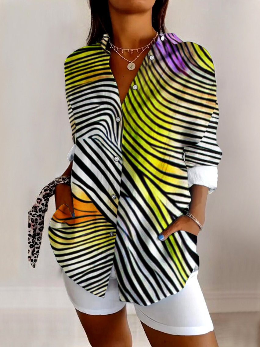 Cotton Geometric Casual Shirt