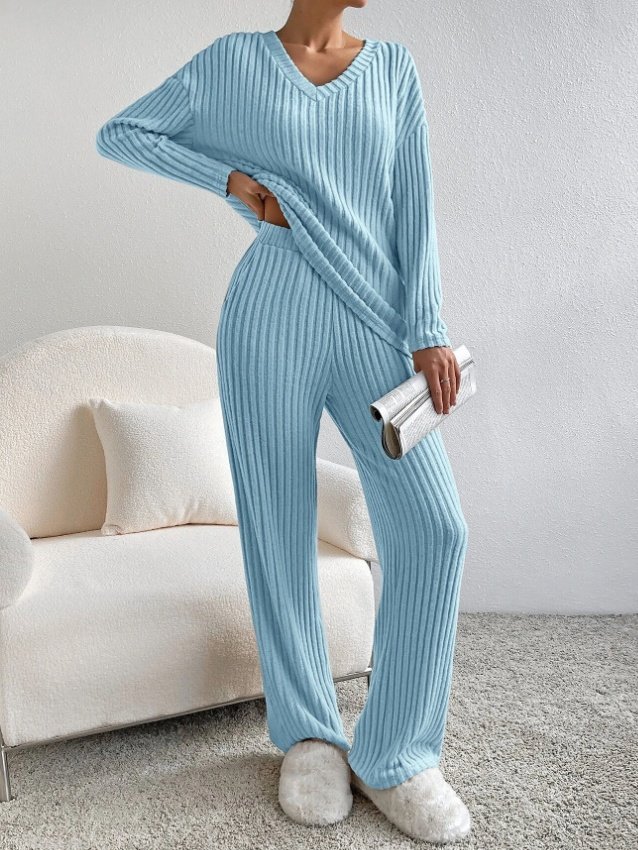 Women's Embossed Plain Daily Going Out Two-Piece Set Apricot Casual Spring/Fall Top With Pants Matching Set