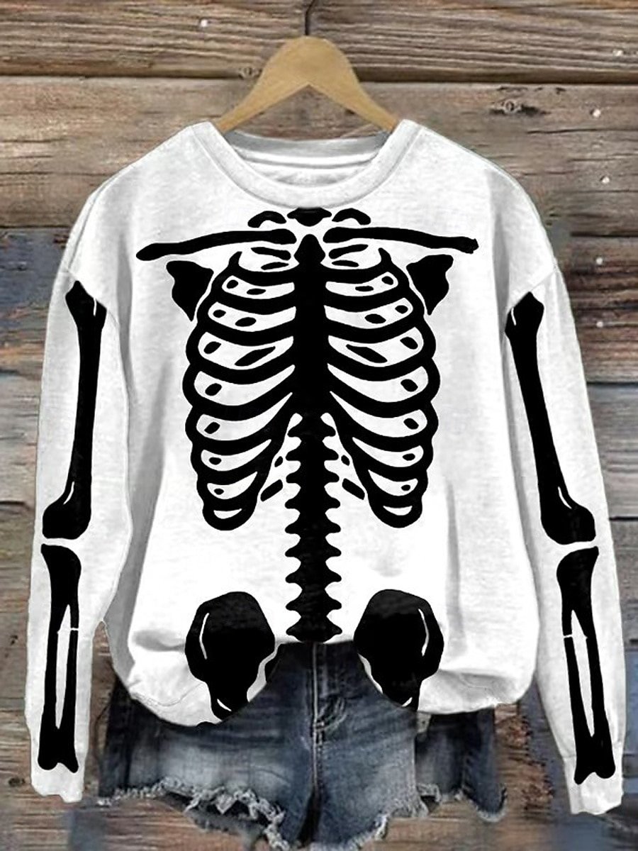 Halloween Round Neck Long Sleeve Casual Sweatshirt