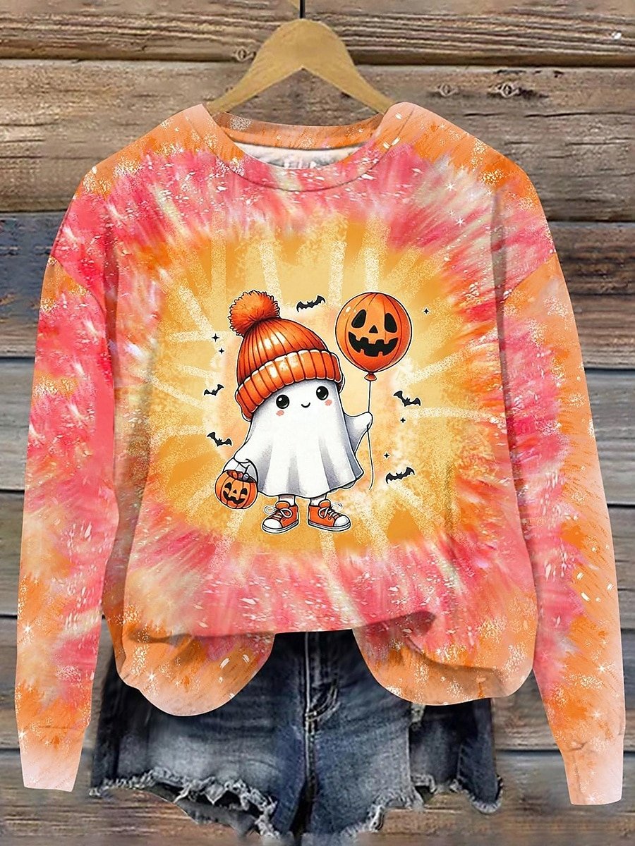 Halloween Round Neck Long Sleeve Casual Sweatshirt