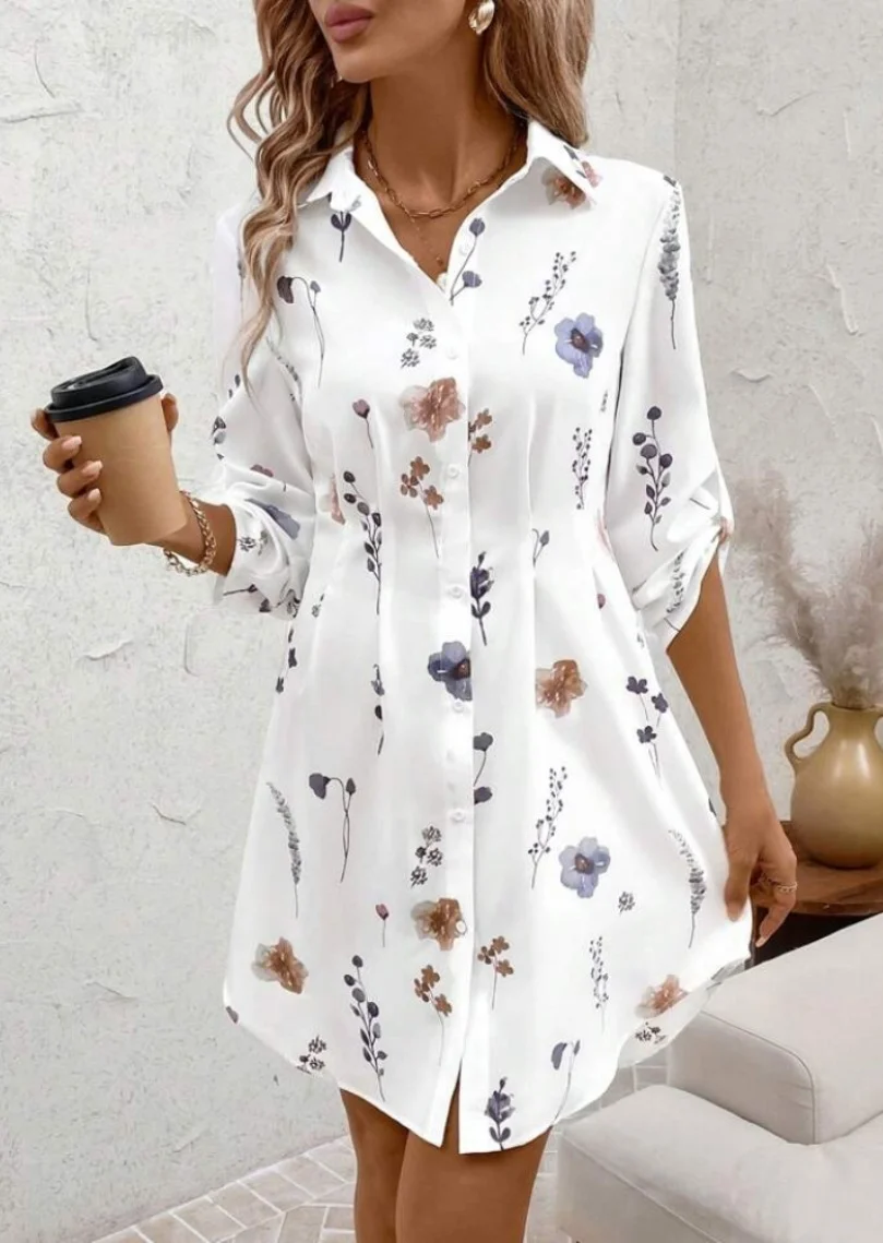 Casual Shirt Collar Regular Fit Dress With No
