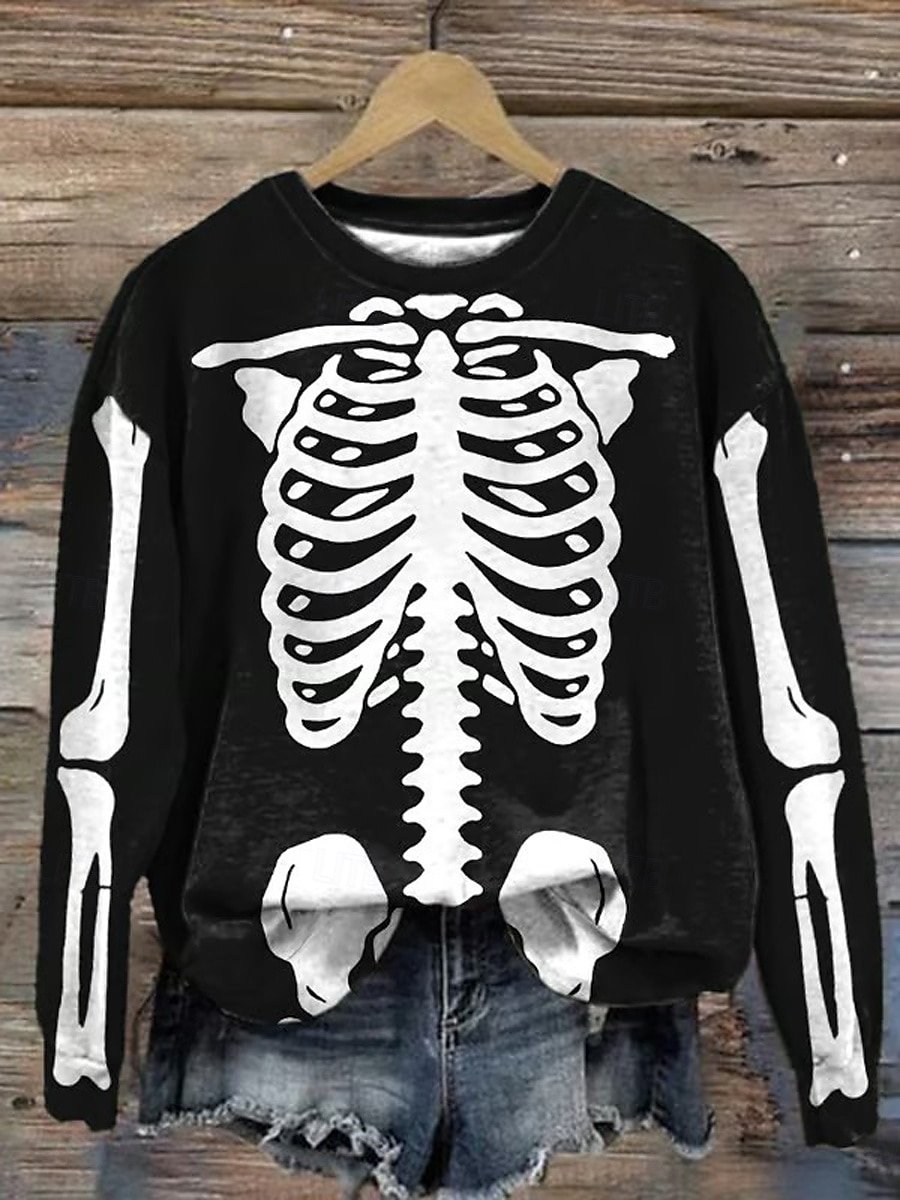 Halloween Round Neck Long Sleeve Casual Sweatshirt