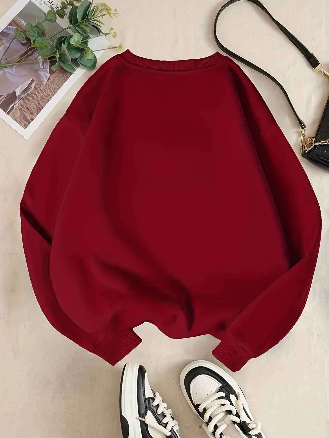Women's Casual Floral Print Crew Neck Sweater