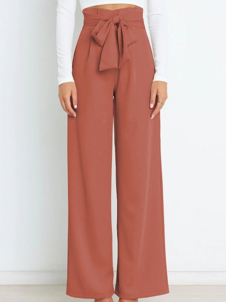 Women's  Elastic Waist H-Line Wide Leg Pants Daily Going Out Pants White Casual Split Joint Plain Spring/Fall Pants