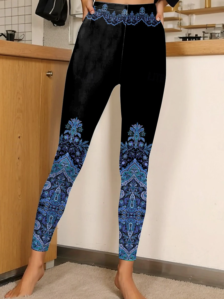 Halloween Women's Casual Slim Fit Leggings Pumpkin Pattern