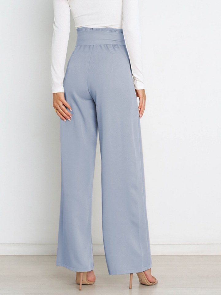 Women's  Elastic Waist H-Line Wide Leg Pants Daily Going Out Pants White Casual Split Joint Plain Spring/Fall Pants