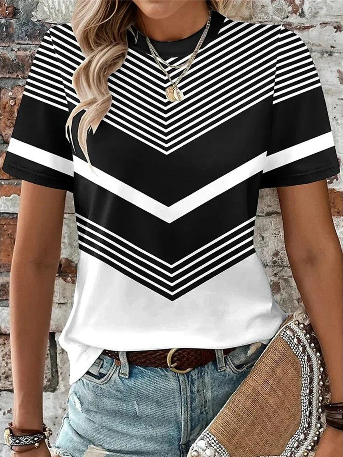 Crew Neck Vintage Cotton Regular Fit T-Shirt
