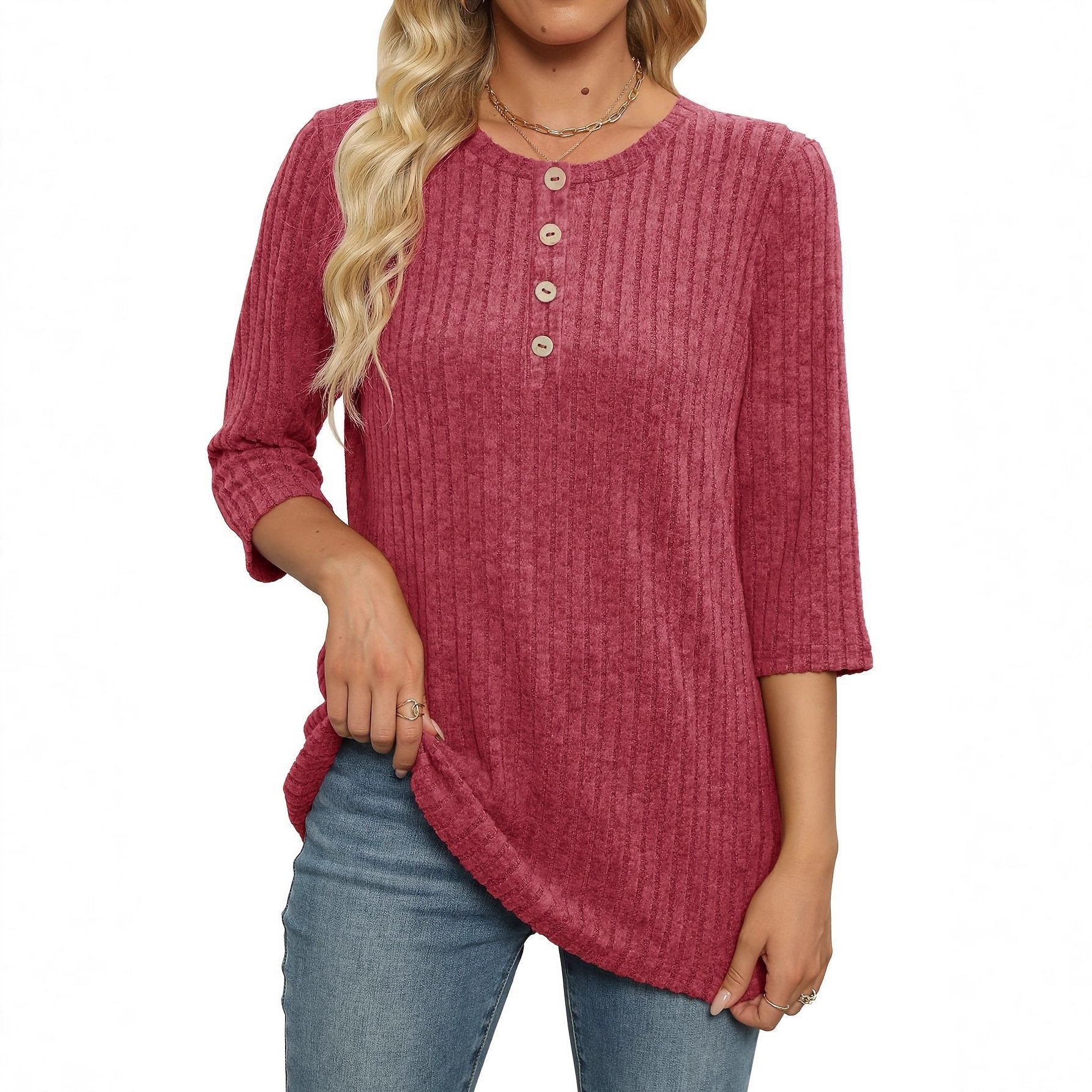 Cotton Crew Neck Casual Plain T-Shirt