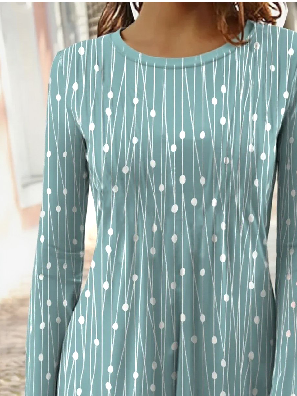 Regular Fit Long-Sleeved T-Shirt With Abstract Stripes