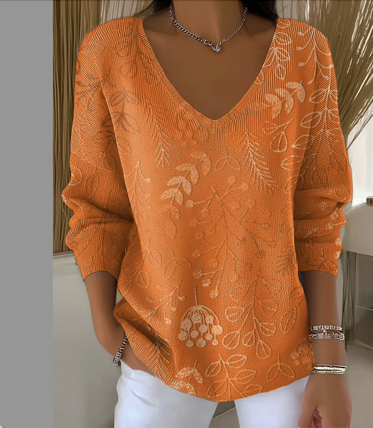Casual Floral Sweater