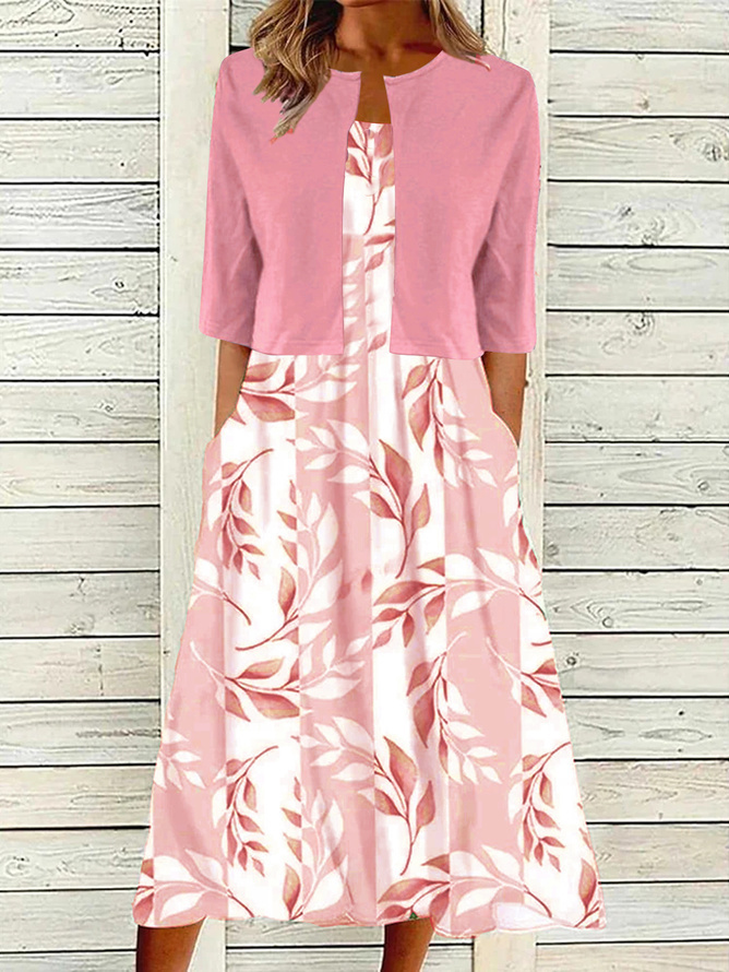 Crew Neck Simple Loose Two-Piece Set