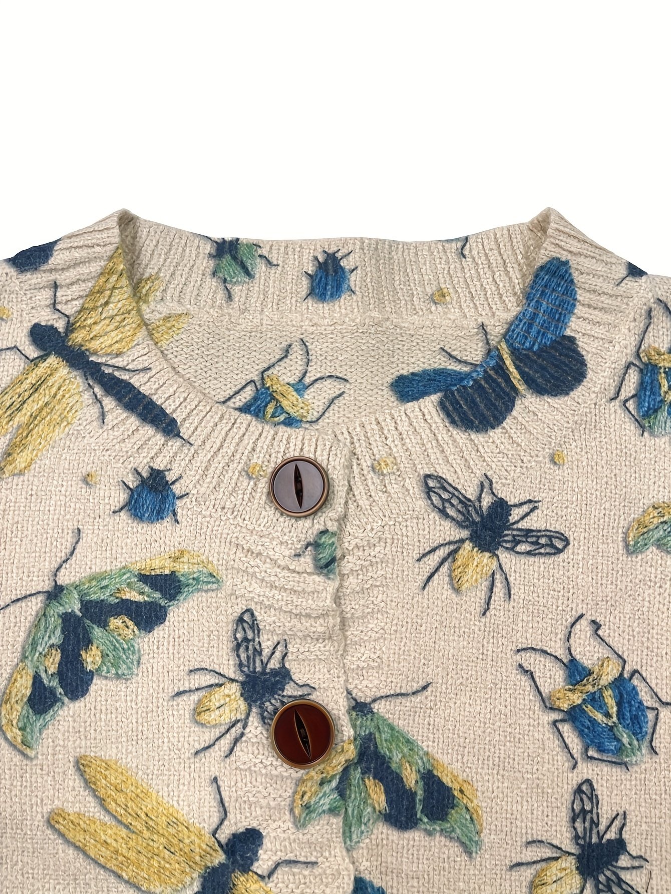 Ethnic Butterfly Loose Crew Neck Cardigan