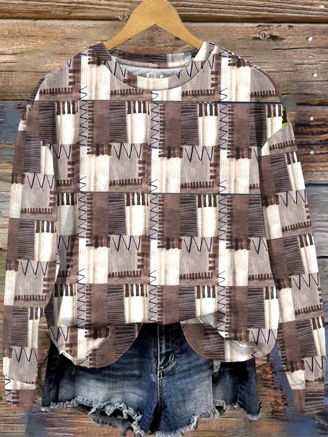 Regular Fit Casual Text Letters Cotton Sweatshirt