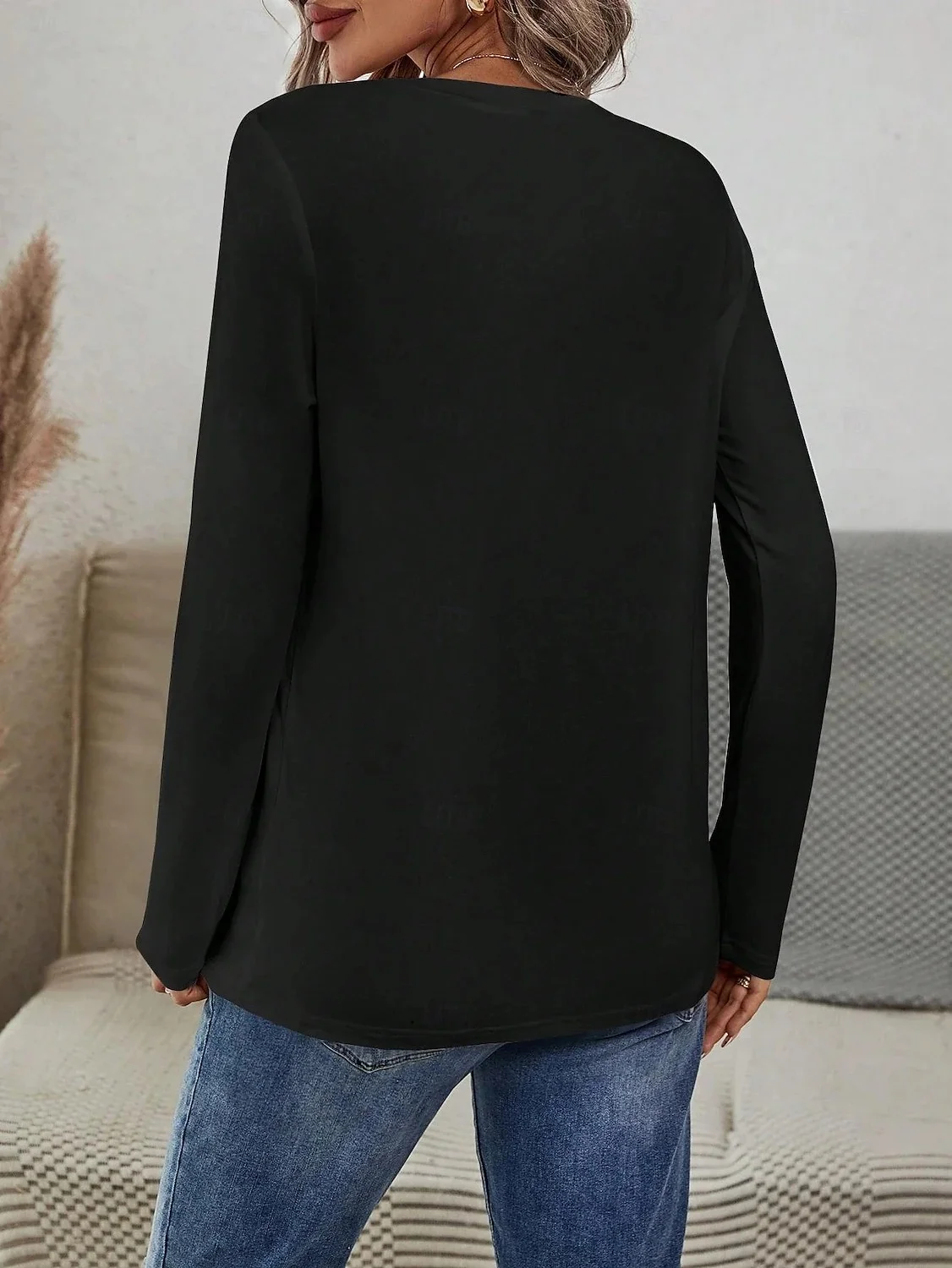 Halloween Women's T-Shirt Graphic Elegant Casual Long Sleeve V-Neck Regular Top
