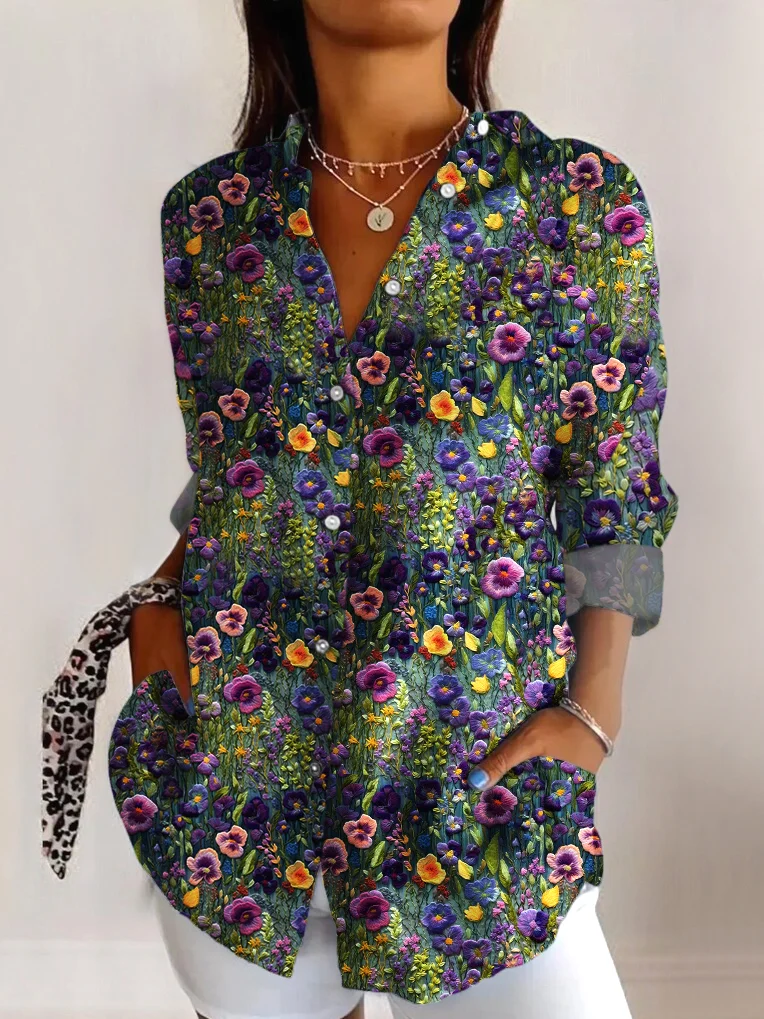 V Neck Casual Shirt