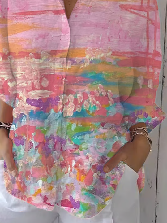 Women's Abstract Print Casual Shirt