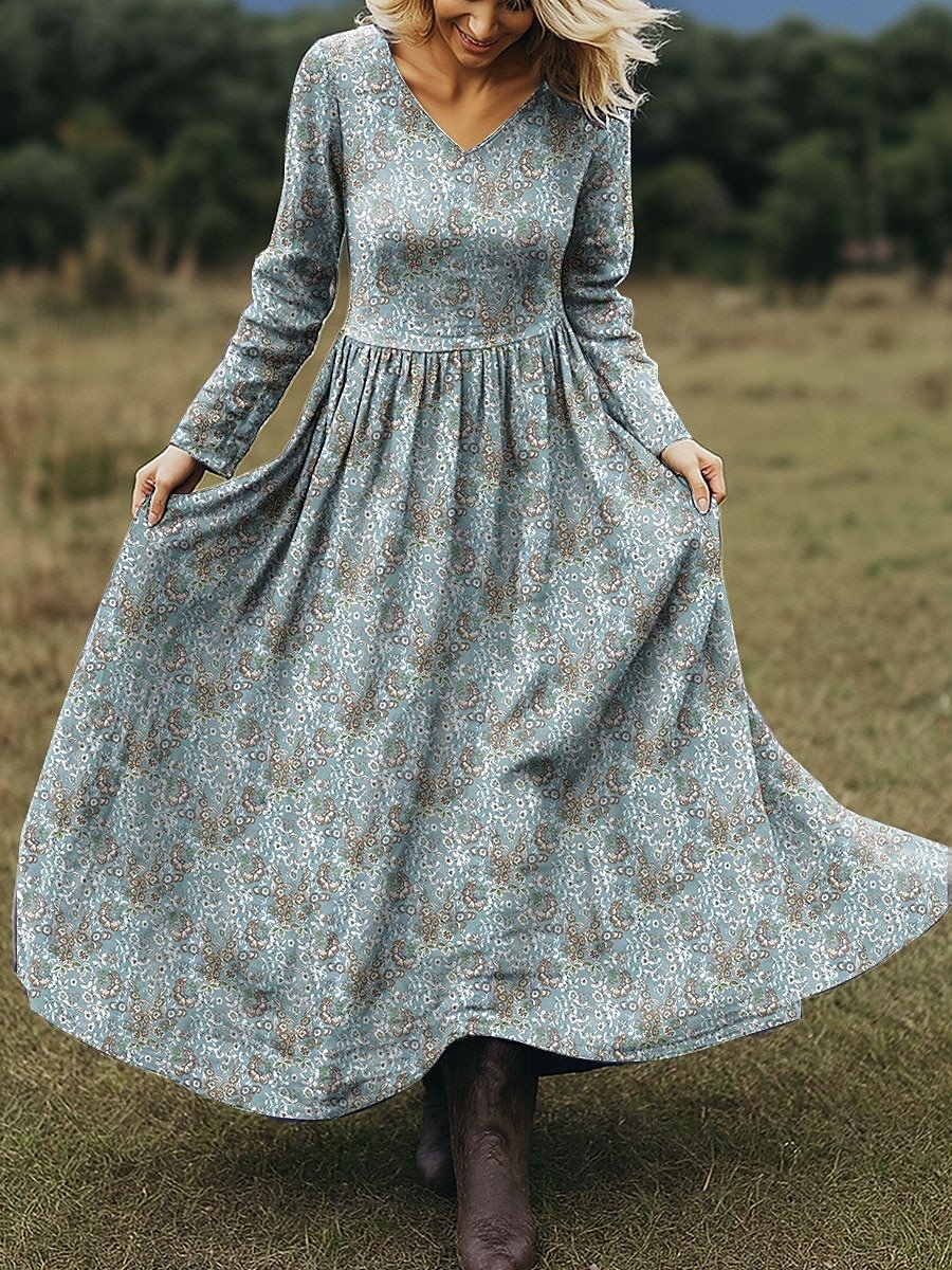 Women's Maxi Dress A-Line Skirt Holiday Casual Bohemian Beach Floral Pattern