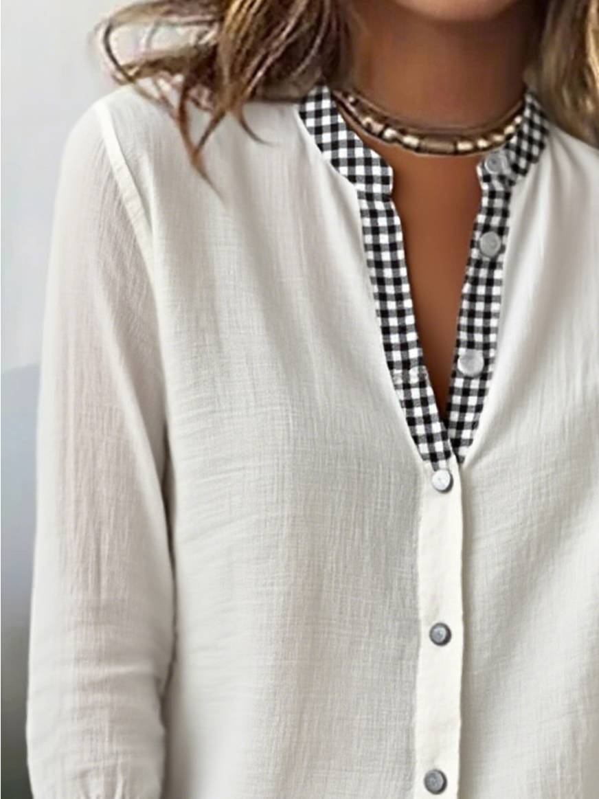 Women's Everyday Patterned Shirt Elegant Commuter Long-Sleeved Spring And Autumn Tops