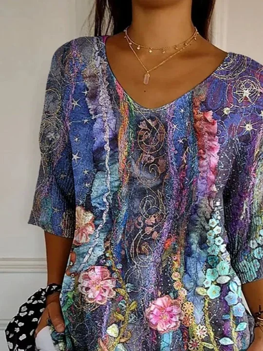 Women's Alzheimer's Floral Print Casual T-Shirt